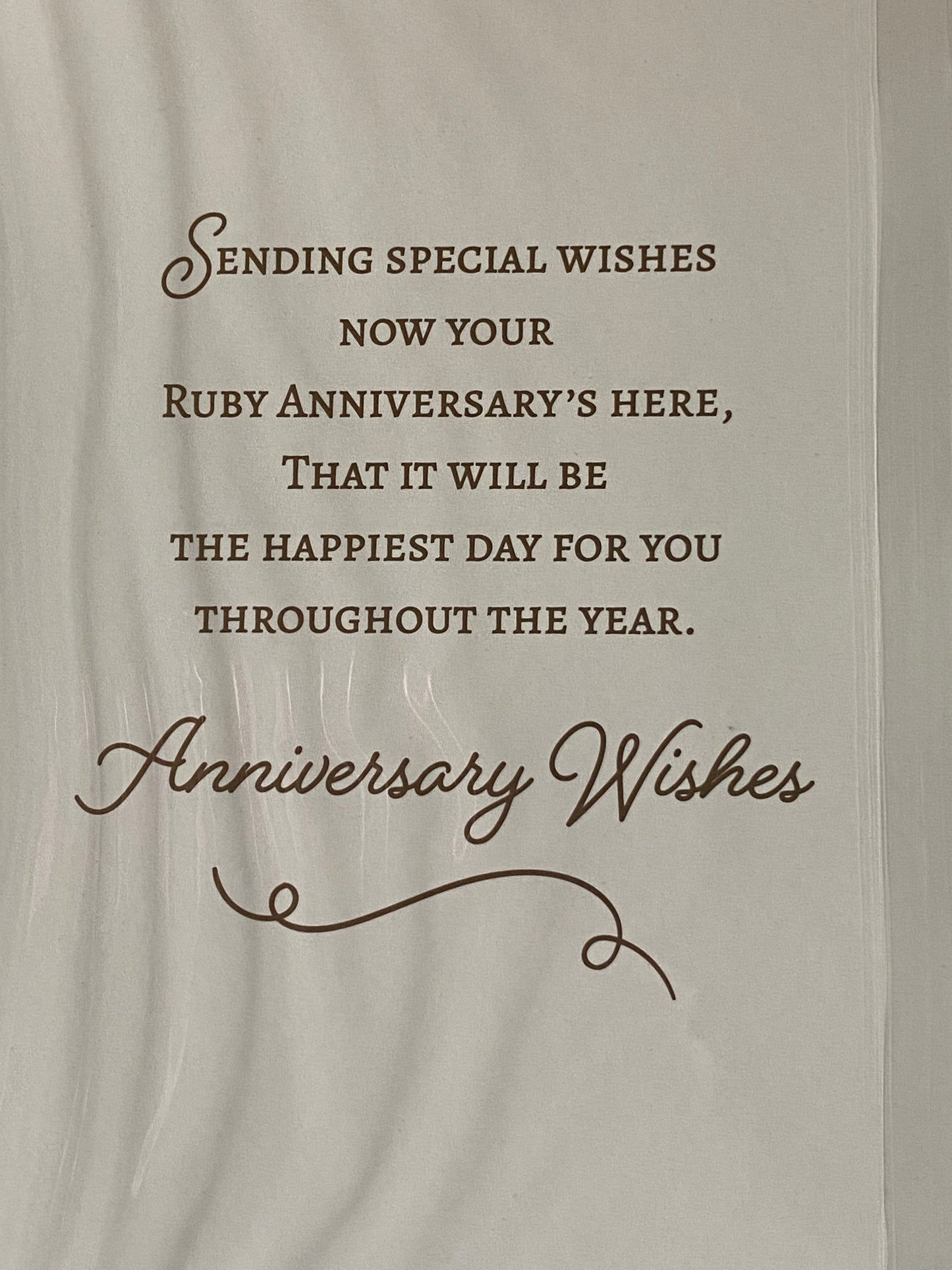 Congratulations On Your Ruby Anniversary 40th Wedding Anniversary Card Champagne/Flutes/Flowers Foil Detail(NC-VA246E)