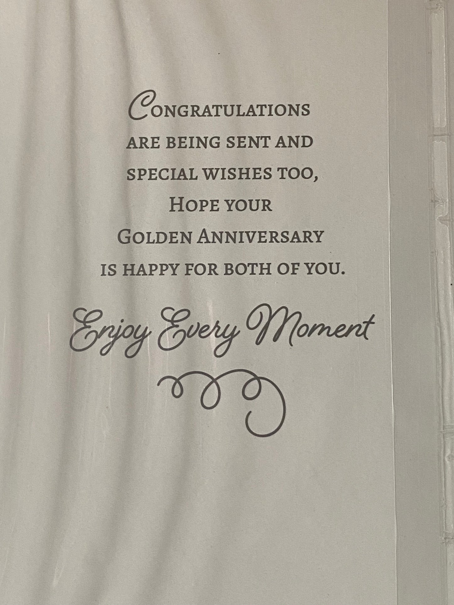 To A Special Couple On Your Golden Anniversary 50th Wedding Anniversary Card Champagne/Flutes/Ice Bucket/Flowers Foil Detail(NC-VA246A)