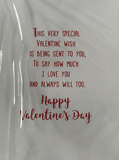 To My Amazing Fiance With Love On Valentine's Day Valentines Day Card Teddy Sat On Large Red Heart 3D/Foil Detail(PRELUDE47548)