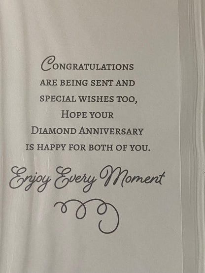 To A Special Couple On Your Diamond Anniversary 60th Wedding Anniversary Card Champagne/Flutes/Ice Bucket/Flowers Foil Detail(NC-VA246A)