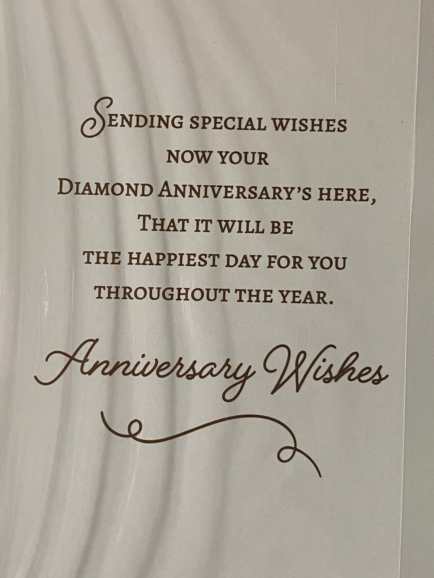 Congratulations On Your Diamond Anniversary 60th Wedding Anniversary Card Champagne/Flutes/Flowers Foil Detail(NC-VA246E)