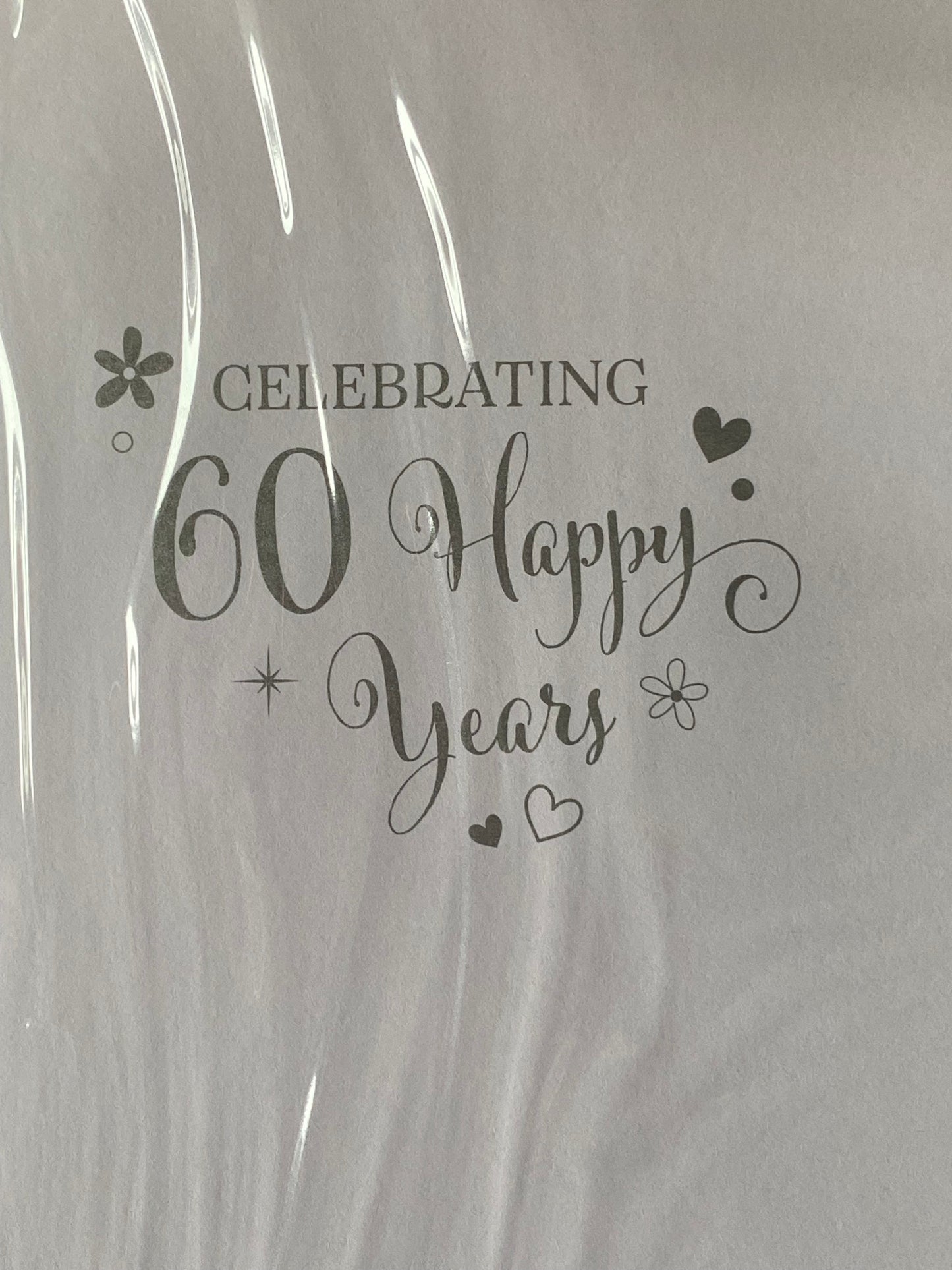 Congratulations On Your Diamond Anniversary On Your Special Day 60th Wedding Anniversary Card White/Silver Words Gems/Foil Detail(PRELUDE49775)