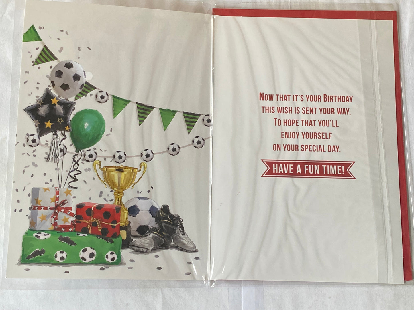 Boys Male Age 11 11th Eleven Eleventh Enjoy Your 11th Birthday Card Bunting/Footballs/Boots/Trophy Foil Detail(VA276A)