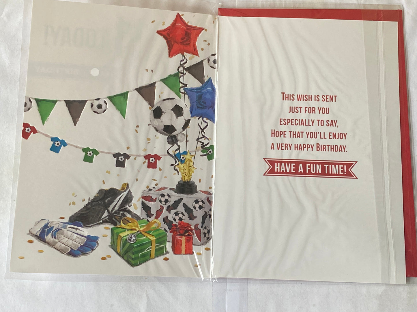 Boys Male Age 11 11th Eleven Eleventh 11 Today Happy Birthday Card Bunting/Footballs/Boots/Gloves Foil Detail(VA276E)