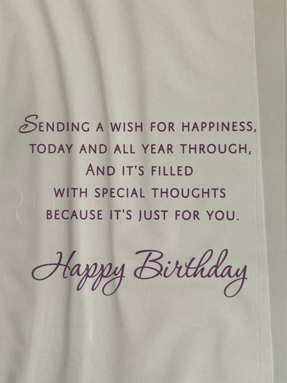 Girls Female Age 17 17th Seventeen Seventeenth You're 17 Today Especially For You Birthday Card Purple-Bunting/Flowers/Butterflies Foil Detail(NC-VA263A)