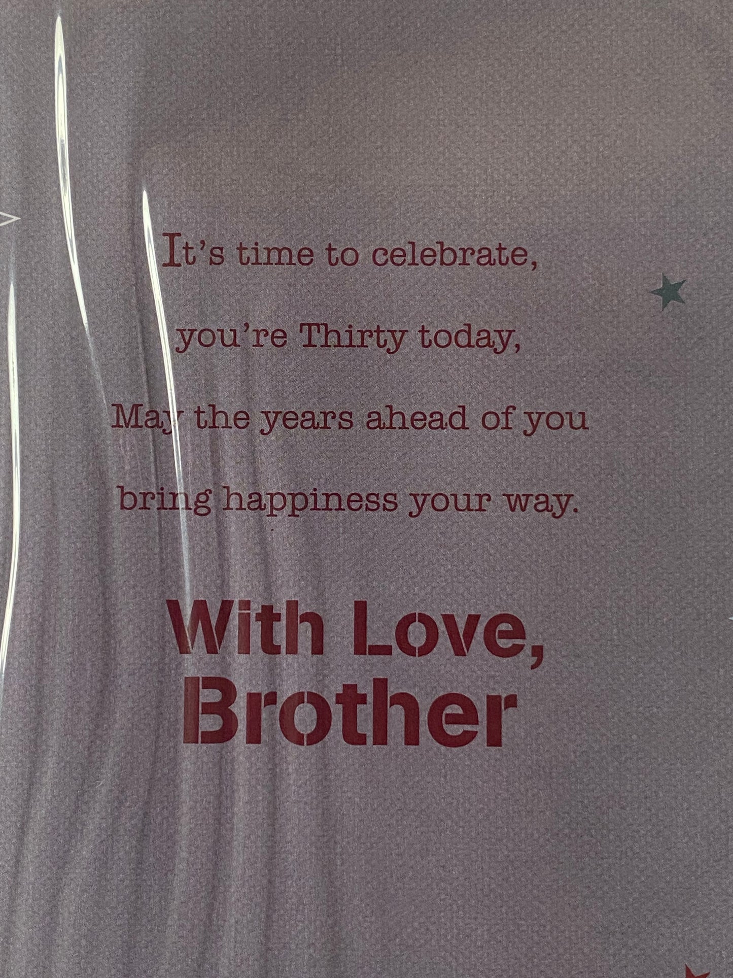 Happy 30th Birthday Brother Just For You Sport Crazy Birthday Card Age 30 Thirty Football/Cricket Design 3D/Foil Detail(PRELUDE38619)