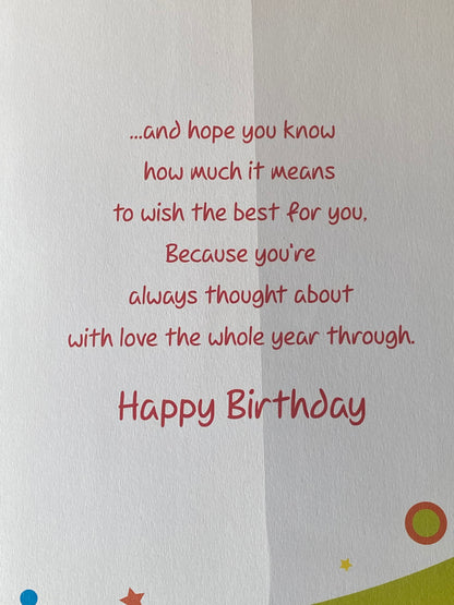 On Your 50th Brother Happy Birthday Card Age 50 Fifty White/Multi Words Foil Detail(PRELUDE33188)