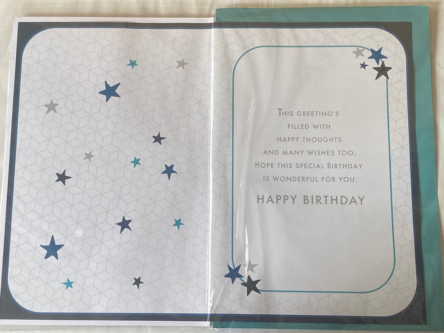 On Your 50th Brother Happy Birthday To You Have An Amazing Day Birthday Card Age 50 50th Fifty Fiftieth Blue/Green/Silver Words/Stars 3D/Foil Detail(PRELUDE48252)