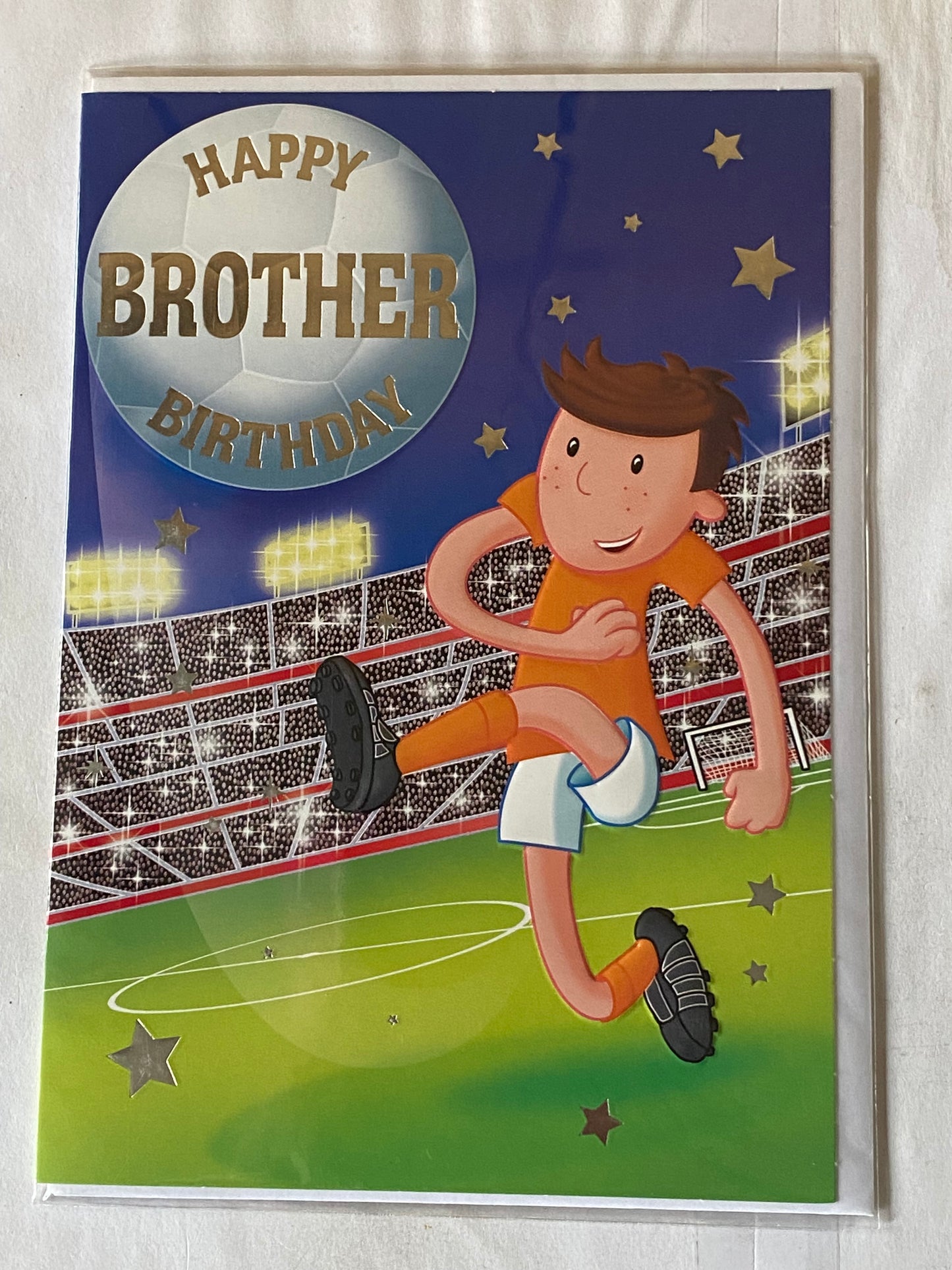 Happy Birthday Brother Birthday Card Cute Boy Footballer Foil Detail(HSI103HSA)