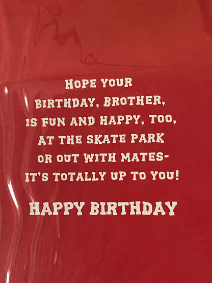 Happy Birthday Brother Birthday Card Cute Boy Skateboarder Foil Detail(HSI103HSB)