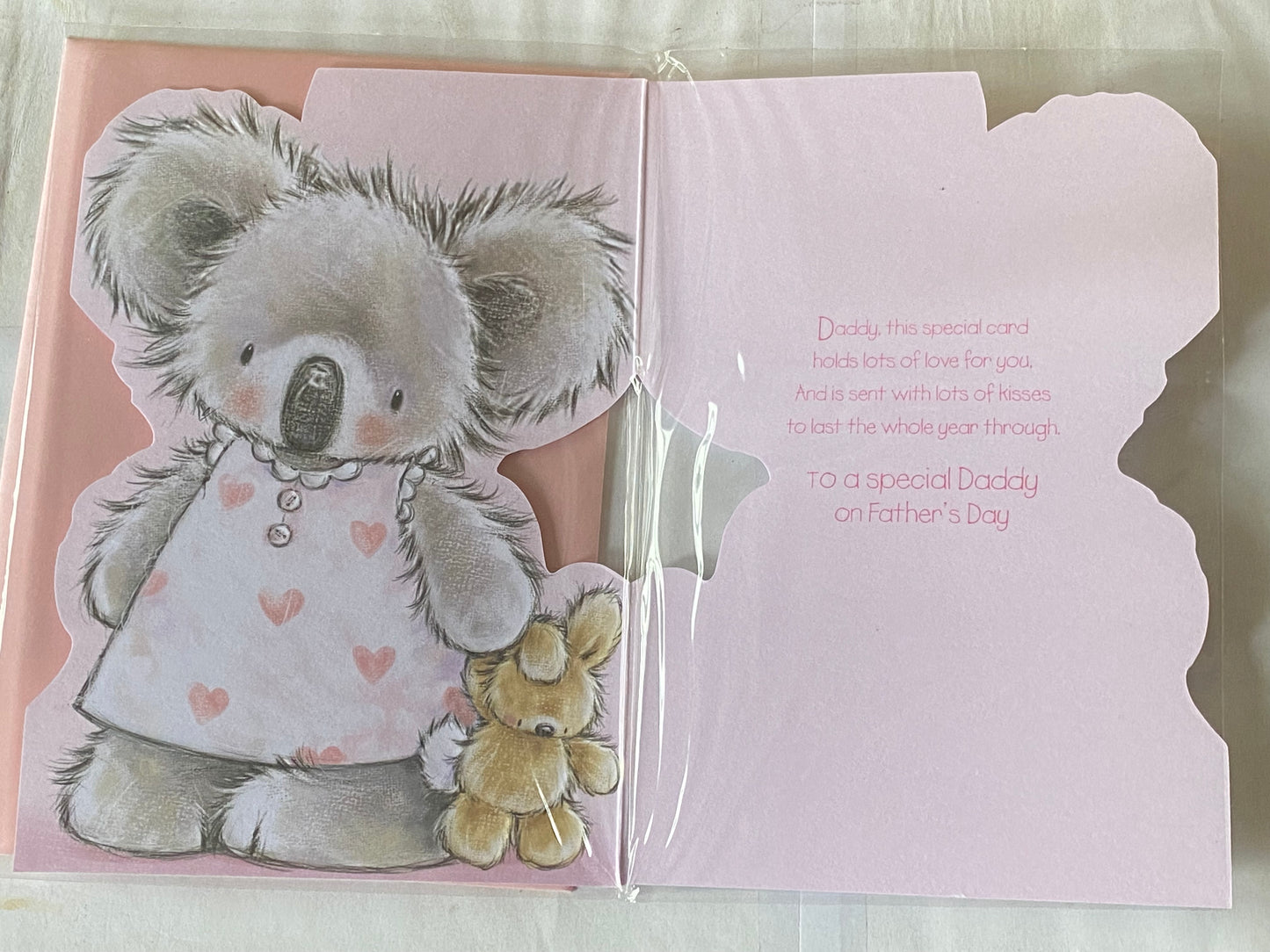 For A Special Daddy On Father's Day Fathers Day Card Pink-Koala Foil Detail(KI31158A)