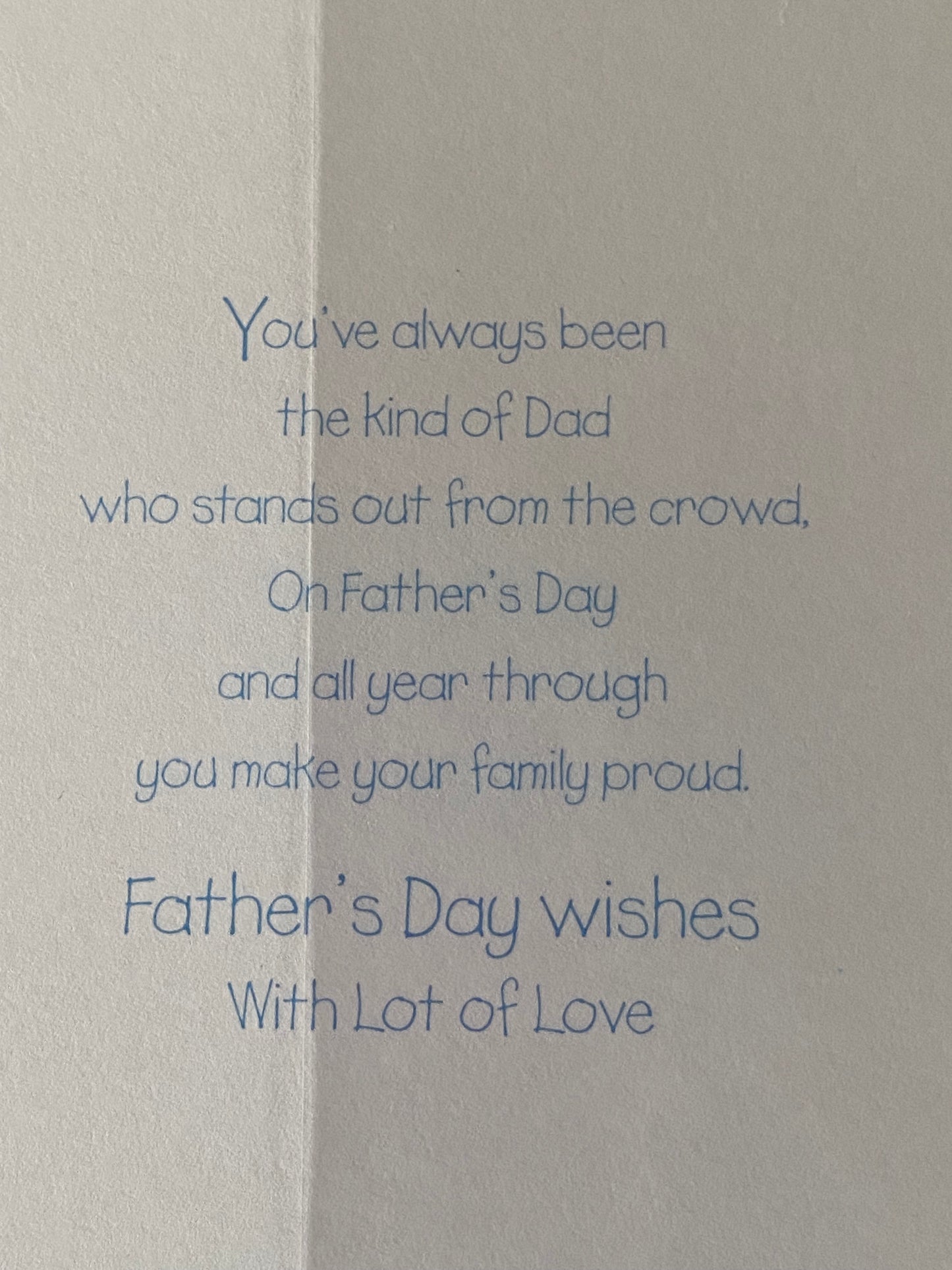 Just For You Dad With Lots Of Love On Father's Day Fathers Day Card White/Blue Teddy/Mouse/Envelope Foil Detail(SS31114E)