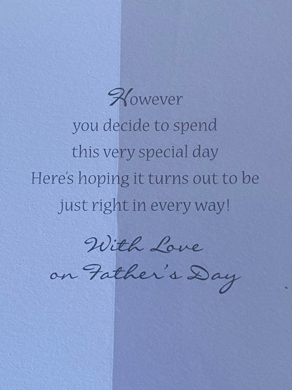 For You Grandad On Father's Day Fathers Day Card White/Green/Gold Golfers/Words Foil Detail(S6382E)