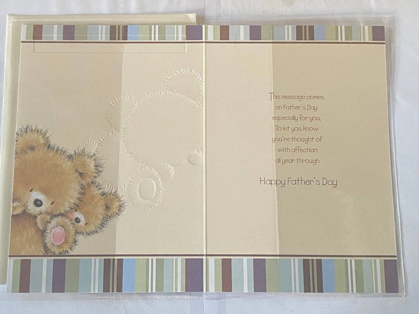 To A Great Grandad Father's Day Fathers Day Card Great-Grandad Cream-Teddies/Stripes/Gold Words Foil Detail(SS31112E)