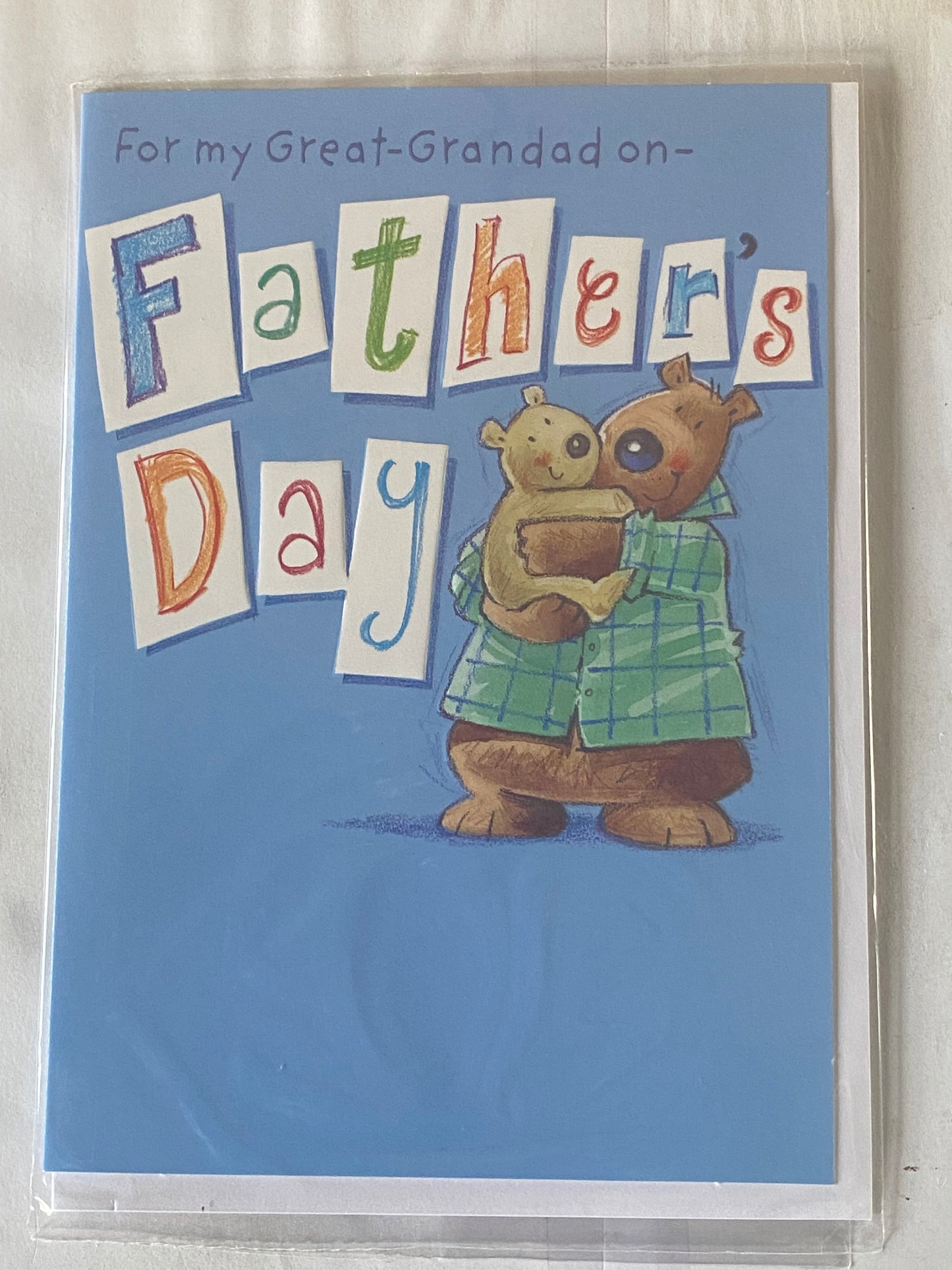 For My Great-Grandad On Father's Day Fathers Day Card Blue-Bears/Multi Words Design(FSE9855A)