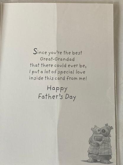 For My Great-Grandad On Father's Day Fathers Day Card Blue-Bears/Multi Words Design(FSE9855A)