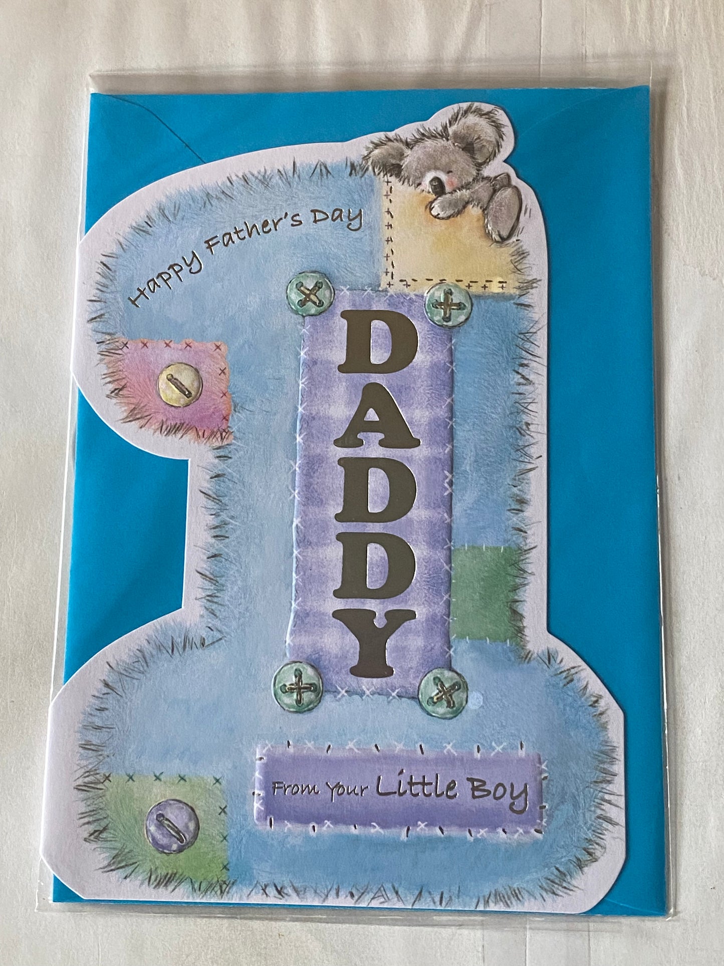 Happy Father's Day Daddy From Your Little Boy Fathers Day Card Blue-No1 Foil Detail(KI31113B)