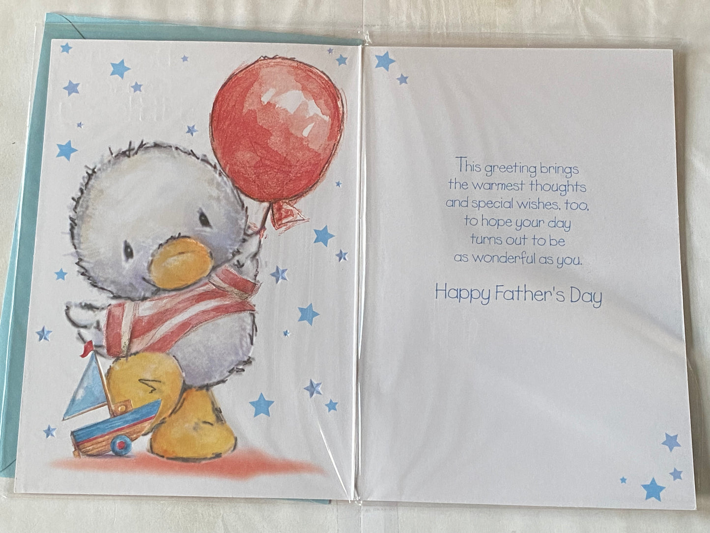 Daddy From Your Little Boy With Lots Of Love Father's Day Fathers Day Card Cute Duck/Red Balloon Foil Detail(32991)