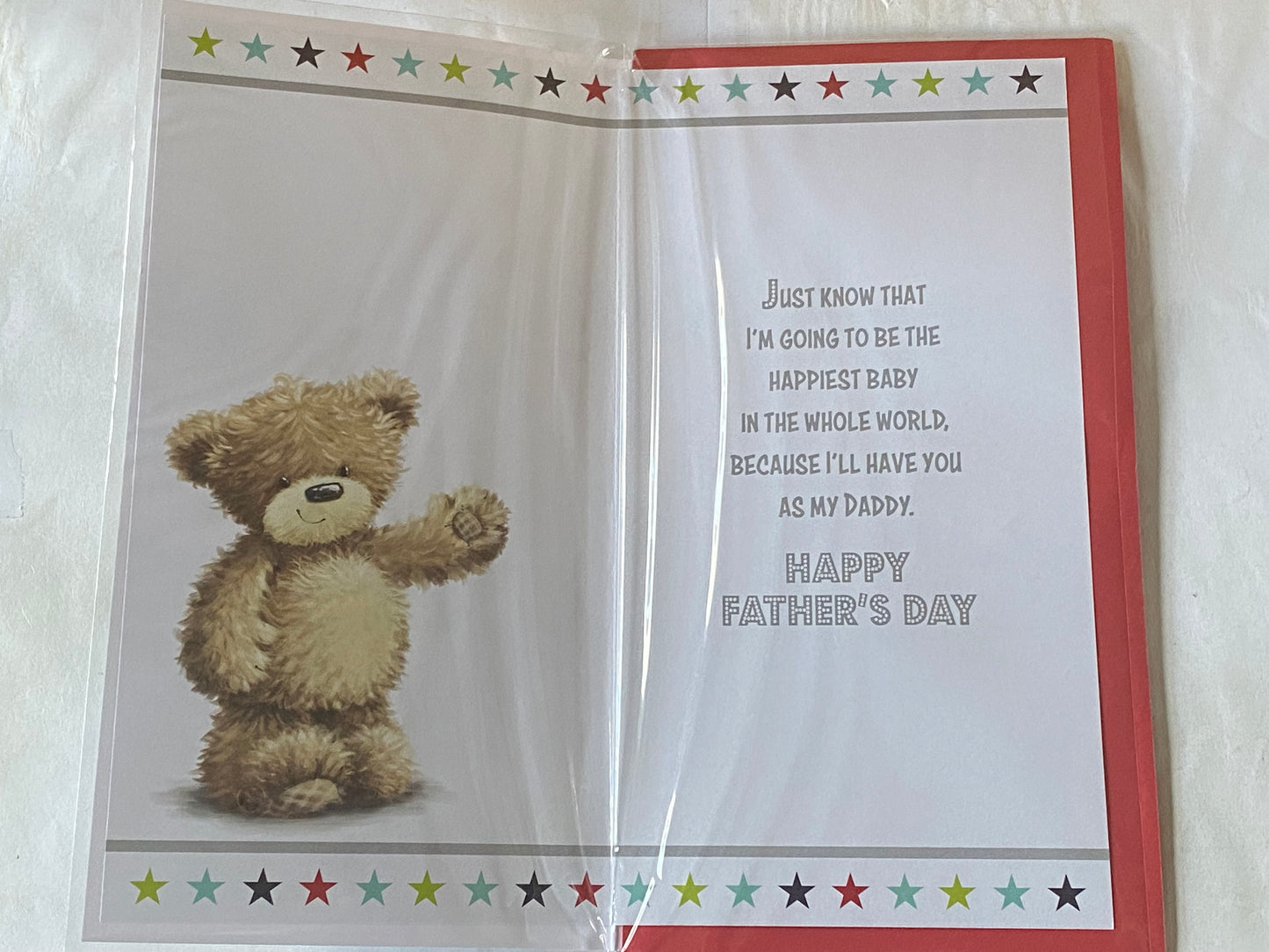 Just For You On Father's Day From The Bump Fathers Day Card Teddy/Multi Words 3D/Foil Detail(PRELUDE44489)