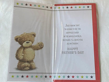 Just For You On Father's Day From The Bump Fathers Day Card Teddy/Multi Words 3D/Foil Detail(PRELUDE44489)