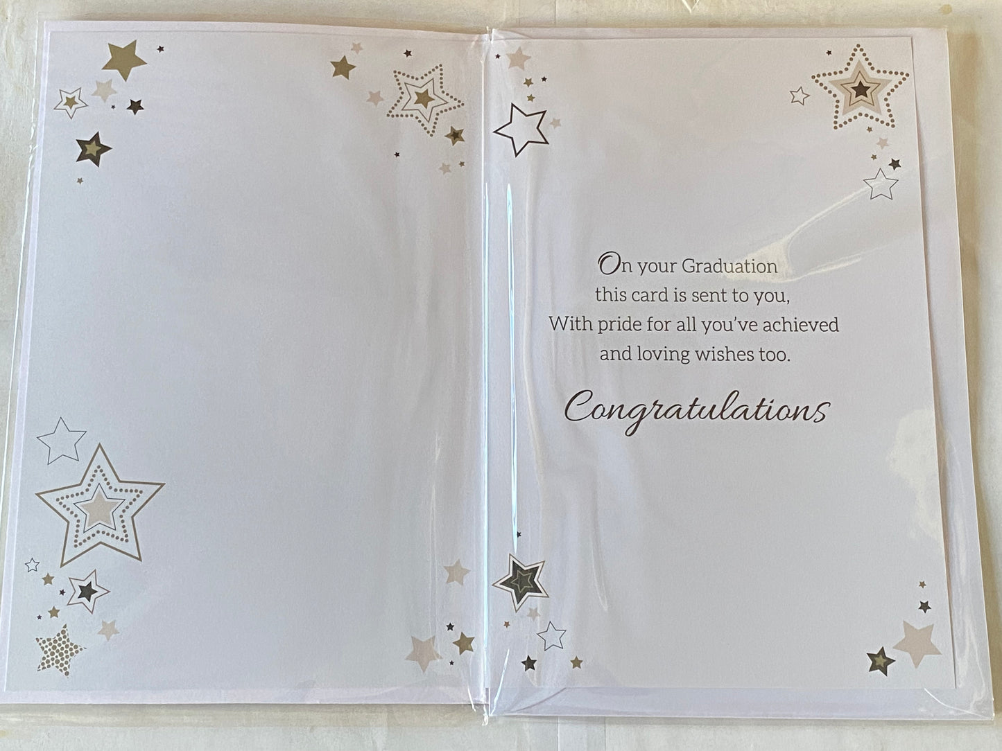 For A Very Special Son On Your Graduation Graduate Congratulations Well Done Graduated Card White/Gold-Words/Stars 3D/Foil Detail(PRELUDE39805)