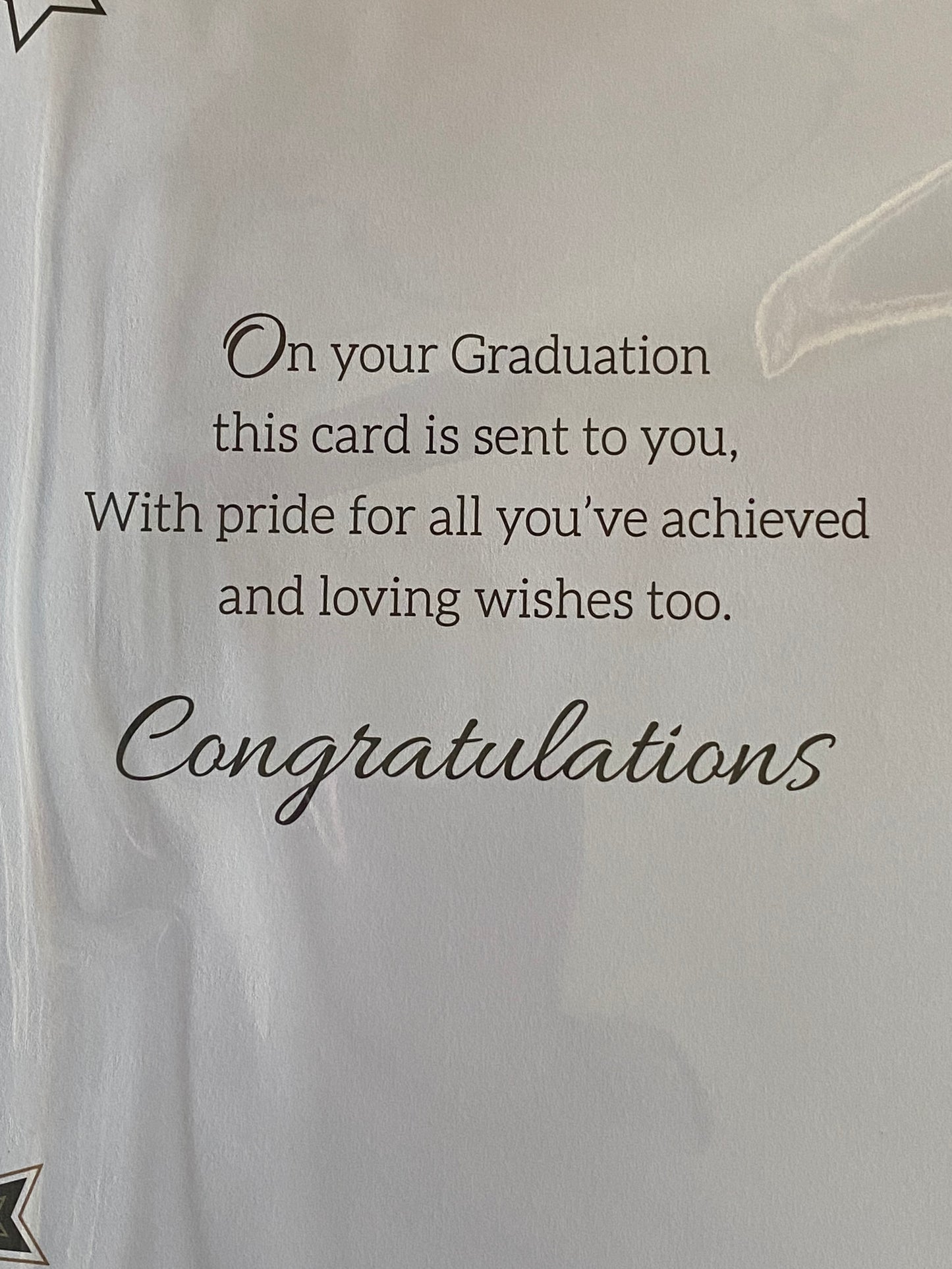 For A Very Special Son On Your Graduation Graduate Congratulations Well Done Graduated Card White/Gold-Words/Stars 3D/Foil Detail(PRELUDE39805)