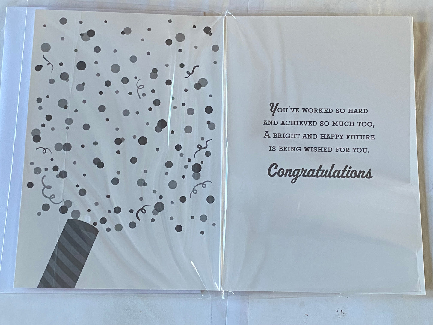 Well Done On Your Graduation Hooray! You Did It! Graduation Card Open General Generic Congratulations Exam Results Passed Passing Pass Multi Spots/Silver Words Foil Detail(PH48324E)