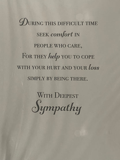 With Sympathy On The Sad Loss of Your Brother Sympathy Card Loss Condolence Ocean Scene/Silver Words Foil Detail(PH42362B)