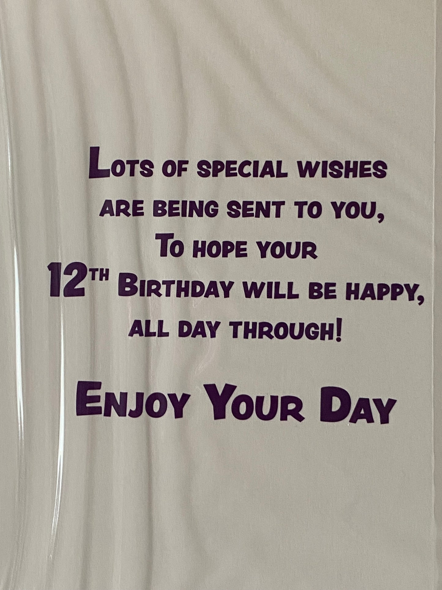 Girls Female Age 12 12th Twelve Twelfth You're 12 Today Birthday Card Pink Spots/Stars/Words Foil Detail(PH43420A)