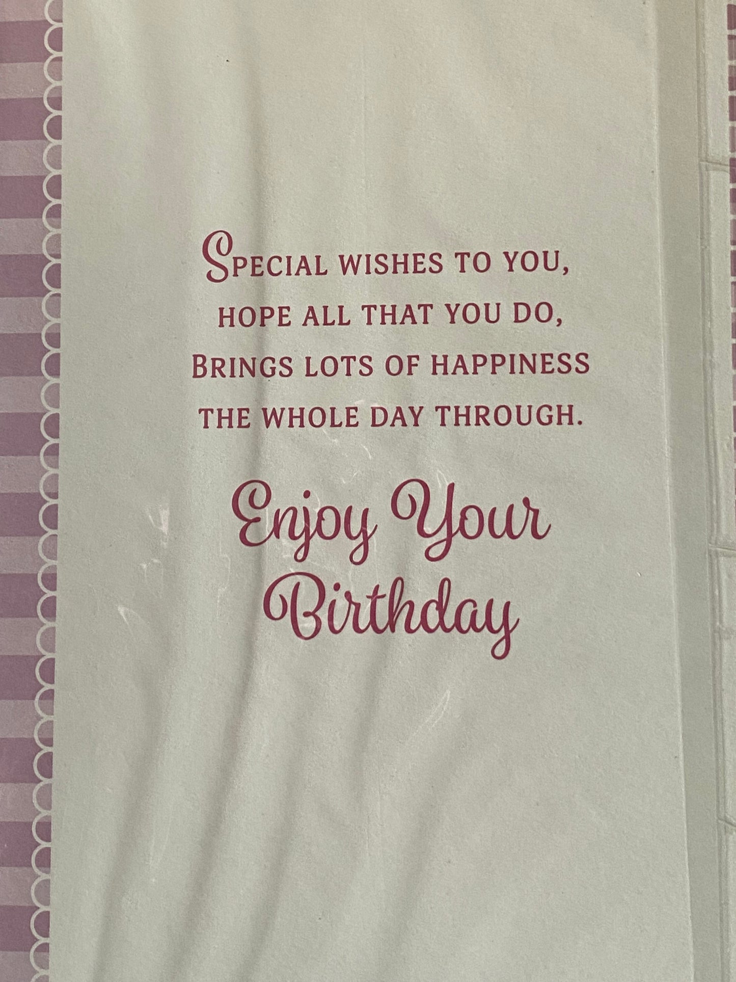 Girls Female Age 12 12th Twelve Twelfth 12 Today Happy Birthday To You Birthday Card Flowers/Words/Purple Stripes Foil Detail(VA183A