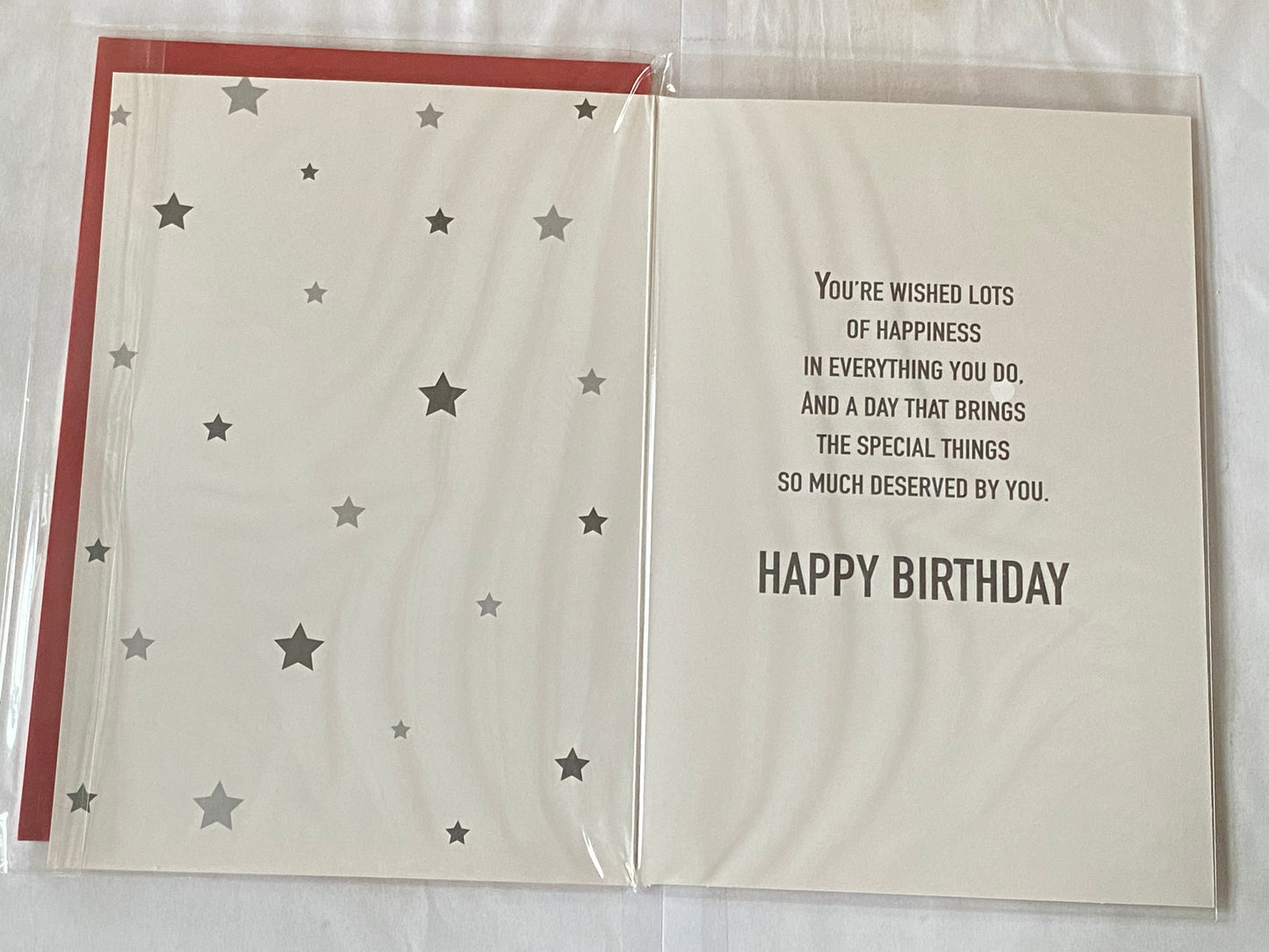 Boys Male Age 14 14th Fourteen Fourteenth Enjoy Your 14th Birthday Have The Best Day Ever Happy Birthday Card White/Silver/Red/Black Words/Stars Foil Detail(PH47340E)