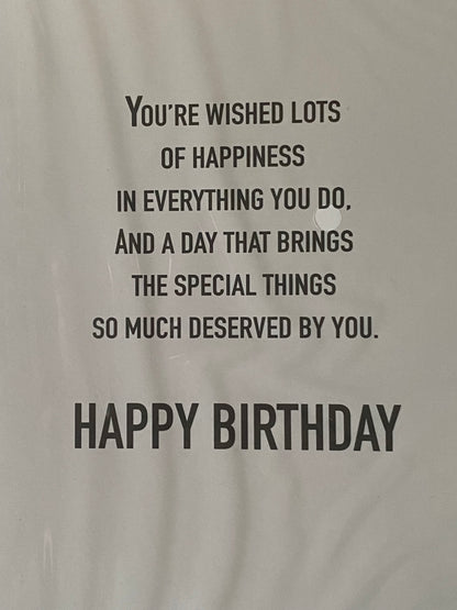 Boys Male Age 14 14th Fourteen Fourteenth Enjoy Your 14th Birthday Have The Best Day Ever Happy Birthday Card White/Silver/Red/Black Words/Stars Foil Detail(PH47340E)