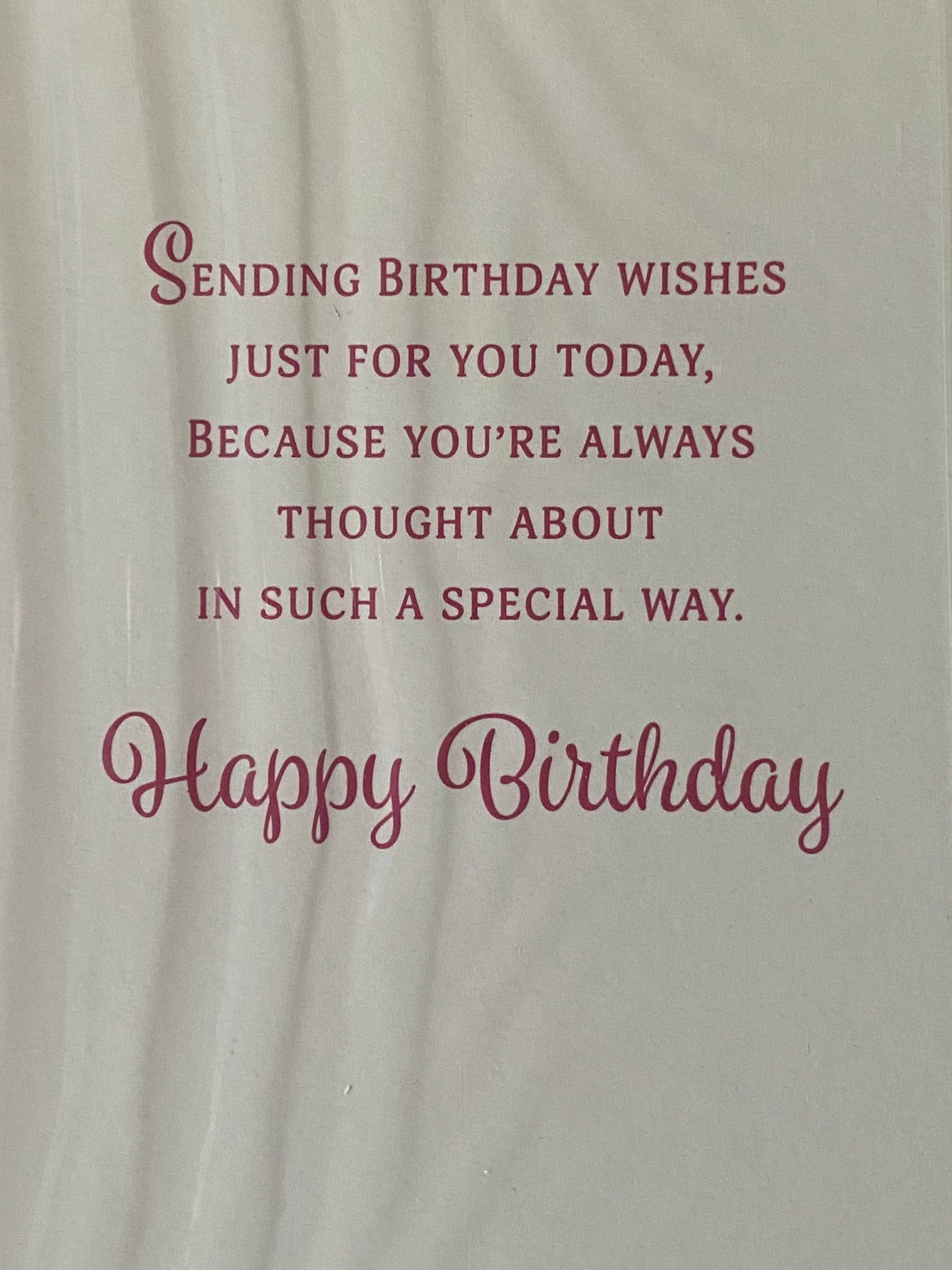 Girls Female Age 14 14th Fourteen Fourteenth 14 Today Wishing You A Very Happy Birthday Card Flowers/Words/Pink Stripes Foil Detail(VA183E)