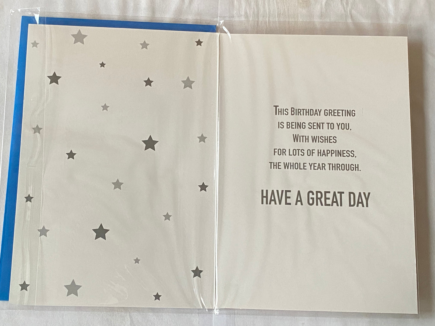 Boys Male Age 15 15th Fifteen Fifteenth Have A Fantastic 15th Birthday Hope You Enjoy Your Day Happy Birthday Card White/Silver/Blue/Black Words/Stars Foil Detail(PH47340A)