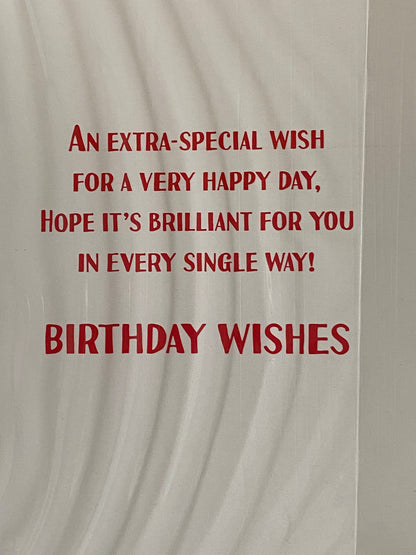 Boys Male Age 13 13th Thirteen Thirteenth 13 Today Have A Super Birthday Card White/Silver/Blue/Red Words/Stars Foil Detail(NC-VA145A)