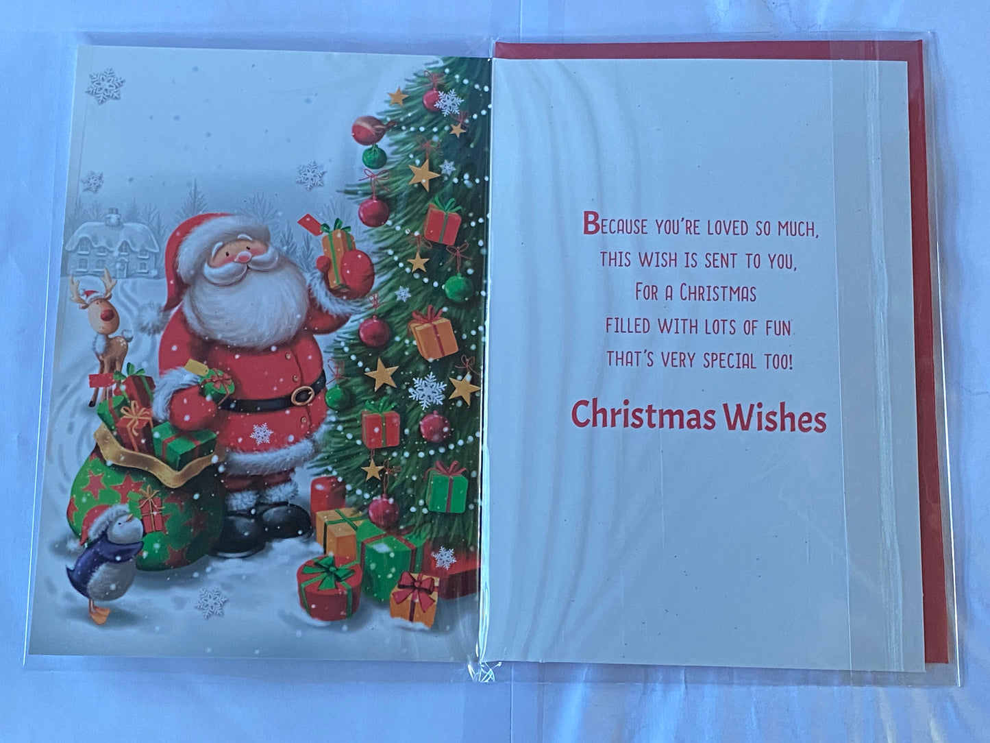 To A Very Special Grandson At Christmastime Christmas Card Cute Santa/Presents/Tree(NC-VX108B)