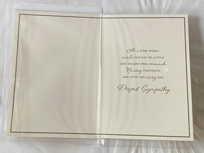 So Sorry For The Loss of Your Brother With Deepest Sympathy Card Condolence White/Silver Words Foil Detail(PH45876B)