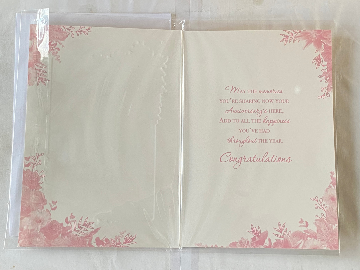 With Love To A Very Special Mam & Dad On Your Anniversary Wedding Anniversary Card Pink Flowers/Gold Words/Rectangle Foil Detail(PH48408A)