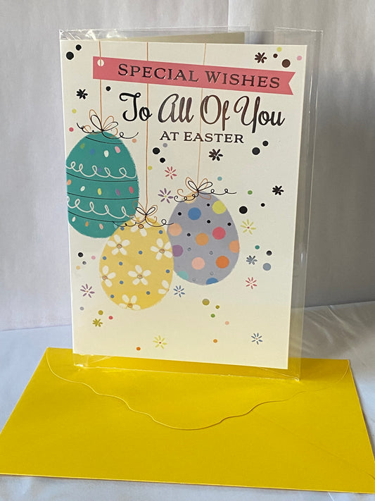 Special Wishes To All Of You You At Easter Card Multi Eggs Foil Detail(PH50662A)