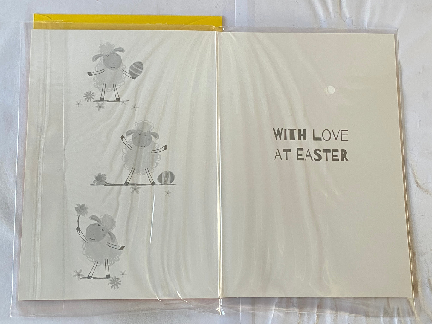 Easter Wishes Granddaughter Just For Ewe! Easter Card Orange-Sheep/Flowers/Eggs Foil Detail(PH50657A)