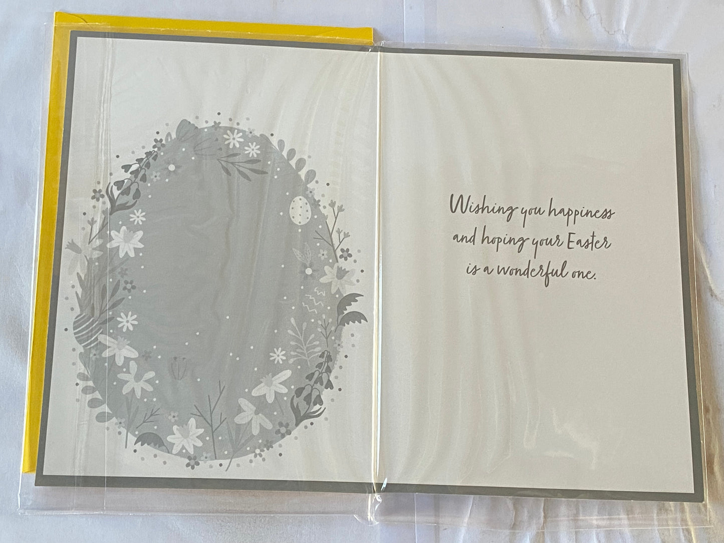Granddaughter Happy Easter Card White-Big Green Egg/Multi Flowers/Words Foil Detail(PH50660A)