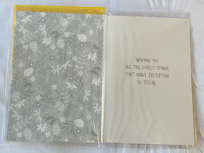 To A Special Granddaughter Happy Easter Card Green-Multi Eggs/Multi Flowers/Words Foil Detail(PH50660B)
