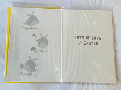 Happy Easter Grandson Hope It's Egg-cellent! Easter Card Green-Chicks/Flowers/Eggs Foil Detail(PH50657B)