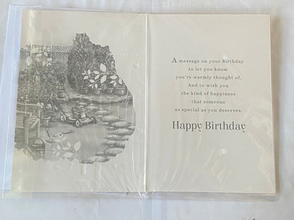 Mens Male Age 60 60th Sixty Sixtieth Just For You On Your 60th Birthday Sending Special Wishes Enjoy Your Day Birthday Card Gardening/Lawnmower/Bench Foil Detail(PH41051E)