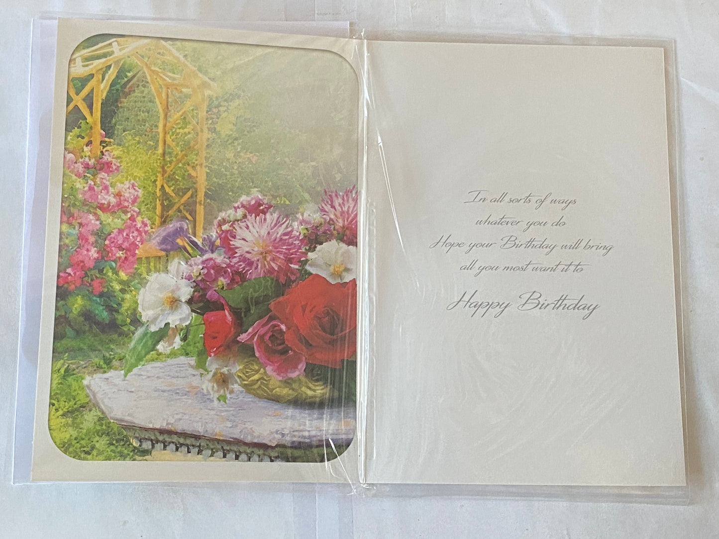 Ladies Female Age 60 60th Sixty Sixtieth Happy 60th Birthday Have A Great Day Birthday Card Flowers/Archway Foil Detail(HSSC50-1484E)