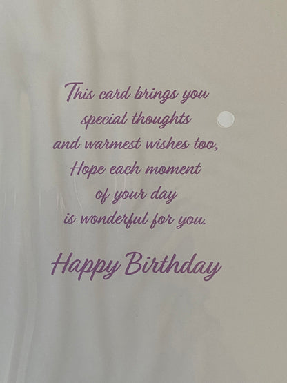 Ladies/Female Age 60 60th Sixty Sixtieth On Your 60th Birthday Card Multi Flowers/Purple Vase/Purple Words Foil Detail(PH47335E)