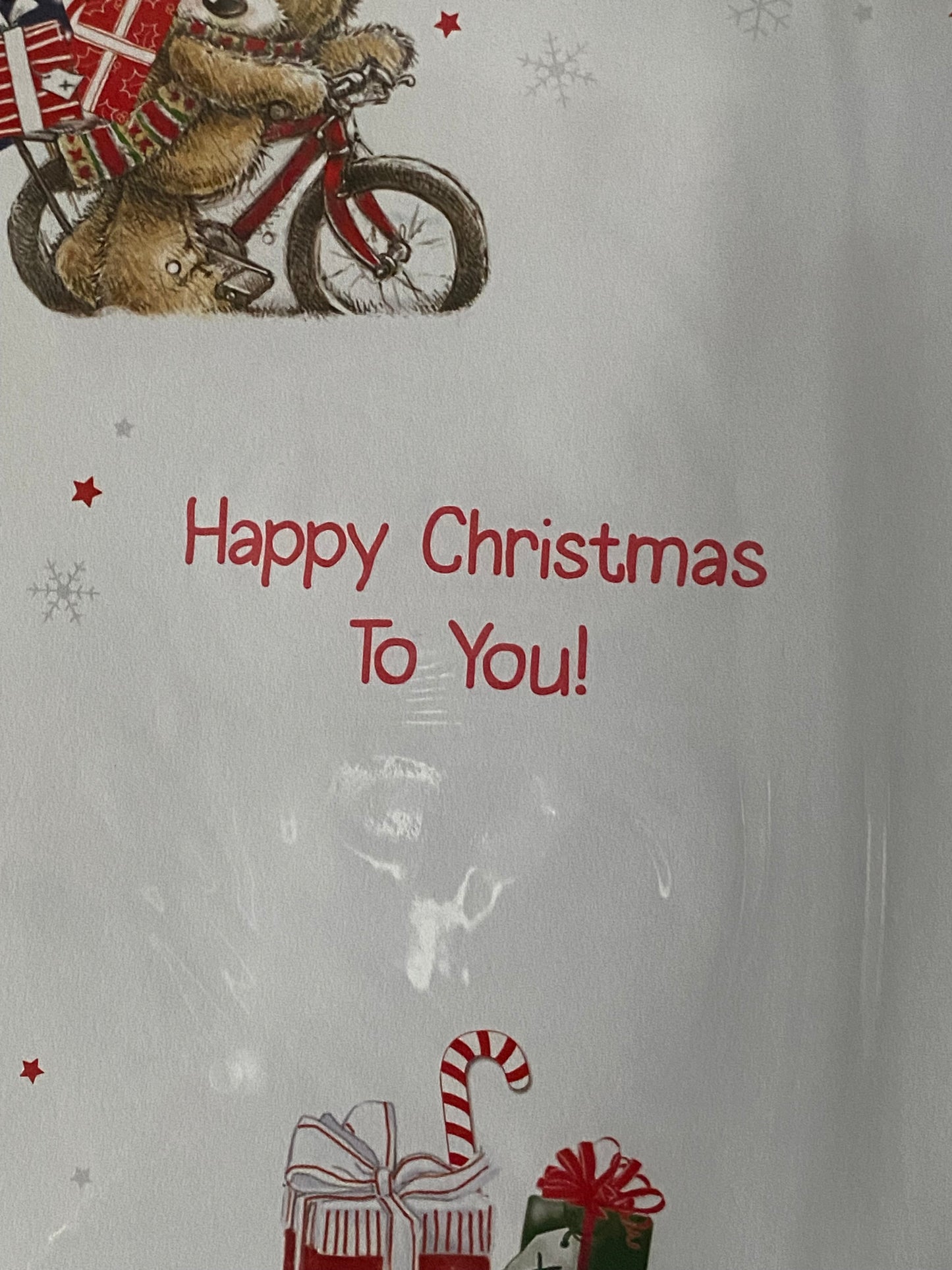 You're Like A Son To Me Happy Christmas Card Teddy/Bicycle 3D/Foil Detail(PRELUDE36284)