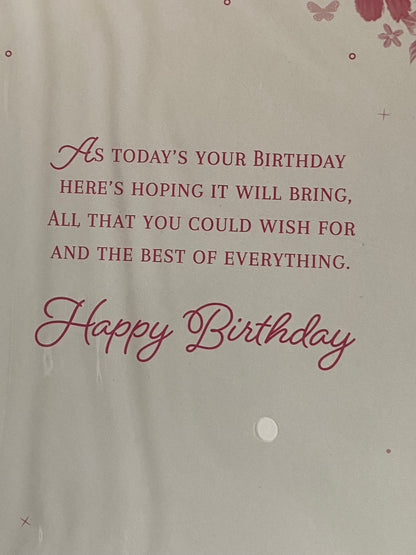 Ladies/Female Age 75 75th Seventy-Five Seventy-Fifth You're 75 Today Happy Birthday To You Birthday Card Multi Bunting/Flowers/Words Foil Detail(PH49473E)