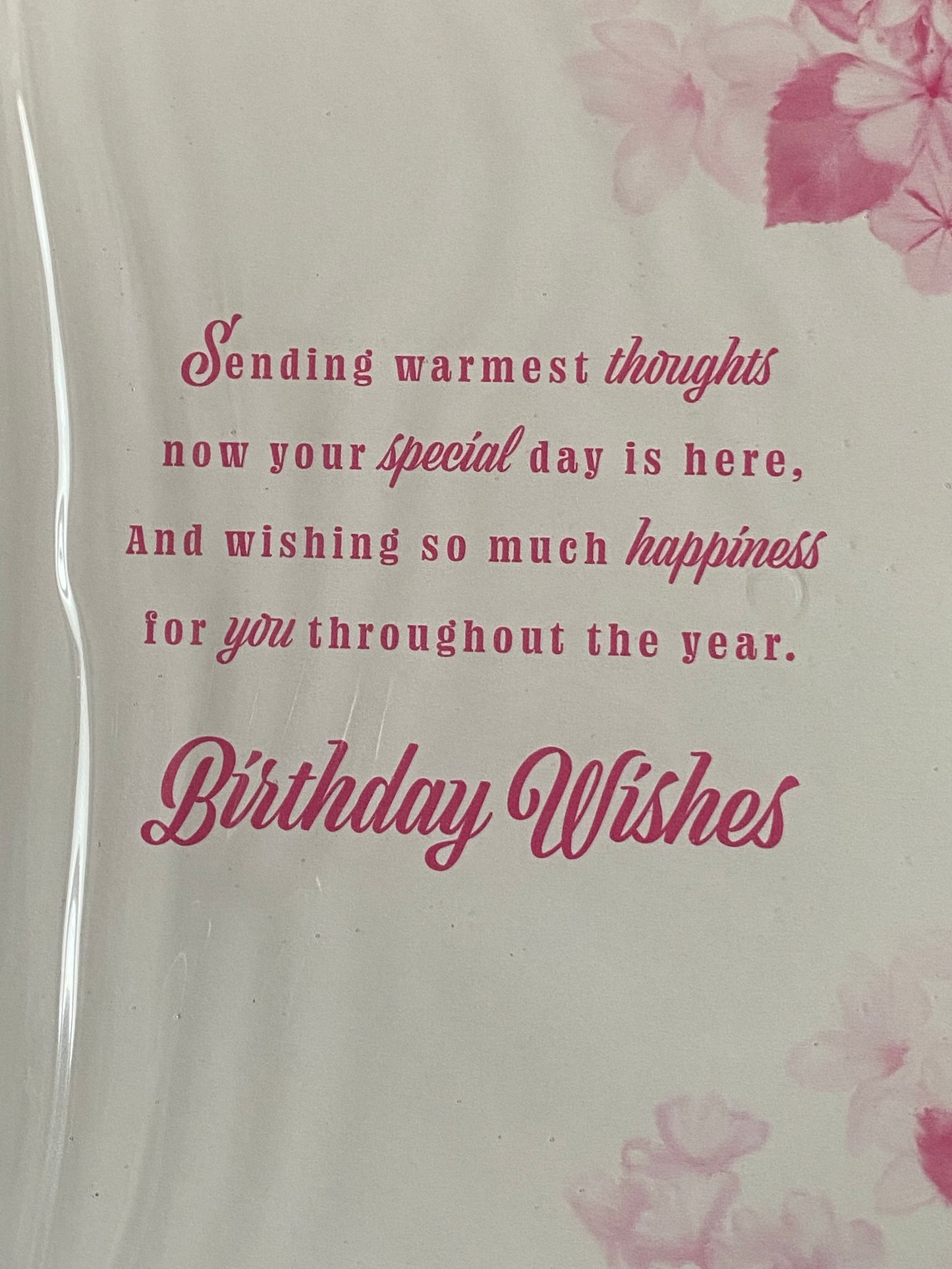 Ladies/Female Age 80 80th Eighty Eightieth Happy 80th Birthday Card Pink/Purple Flowers/Silver Words Glitter/Foil Detail(PH47333E)