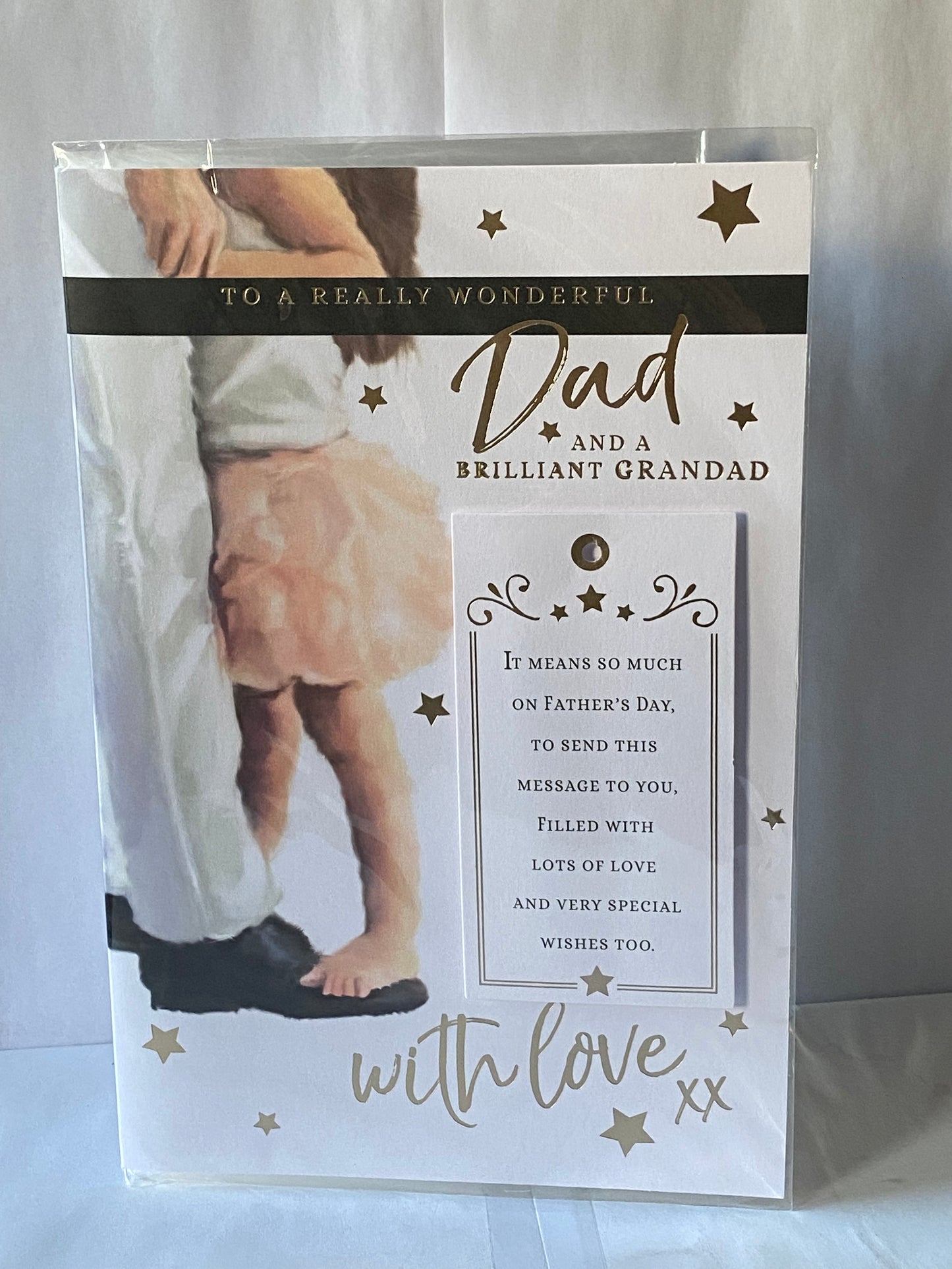 To A Really Wonderful Dad And A Brilliant Grandad With Love Father's Day Fathers Day Card Man/Girl/Words 3D/Foil Detail(PRELUDE43563)